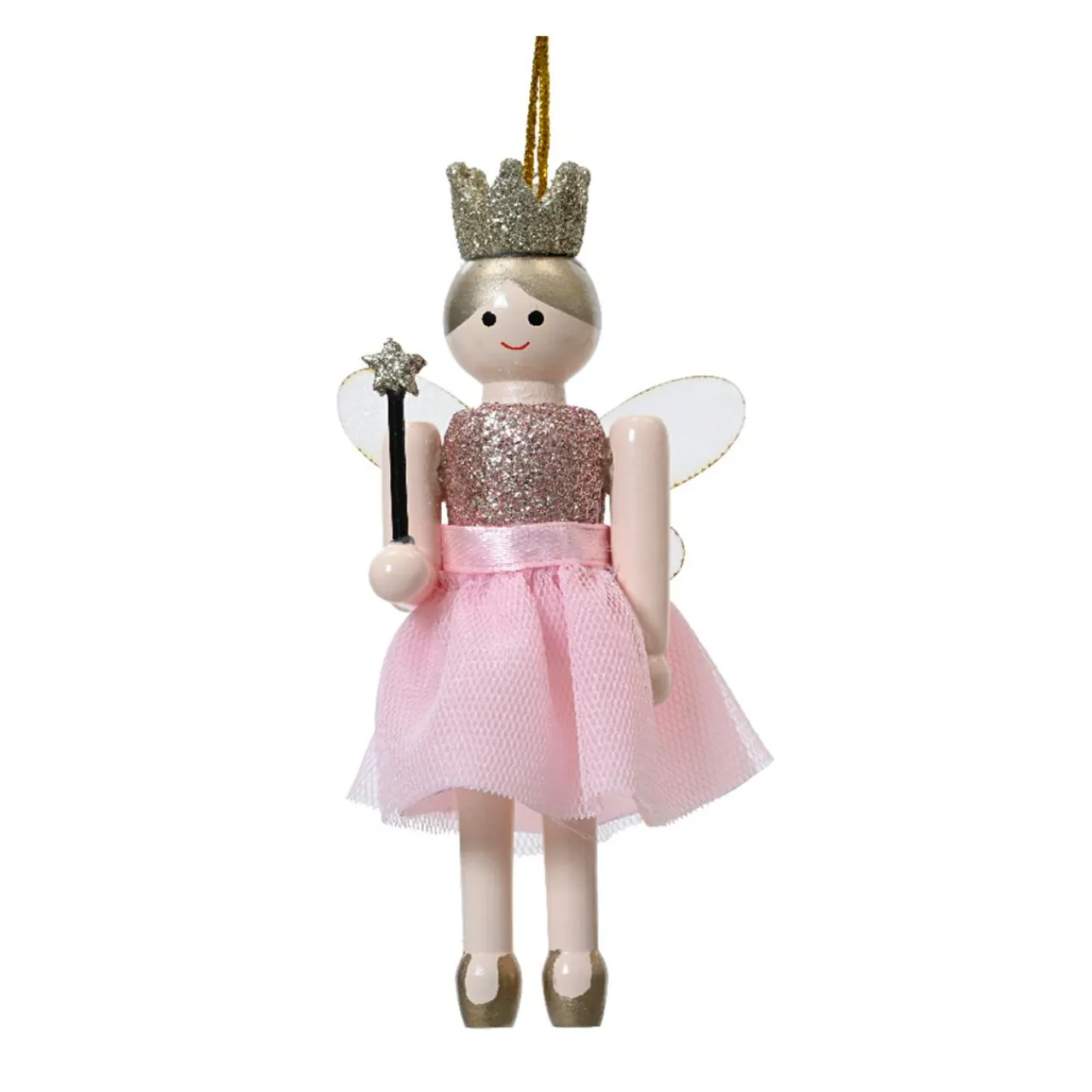 Décoration De Sapin|KAEMINGK Casse-noisette à suspendre (H12 cm) Fée princesse Rose