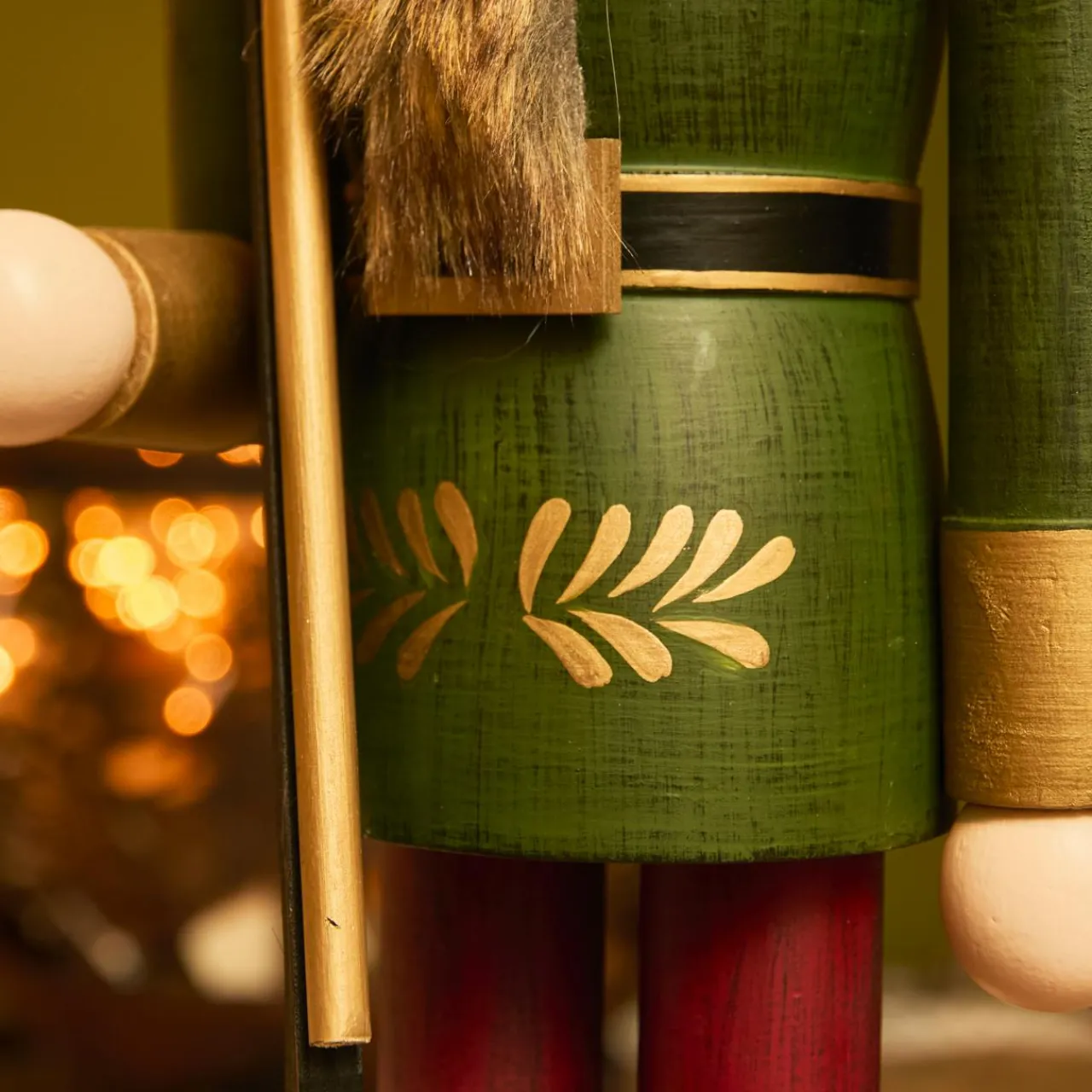 Père Noël, Animaux Et Personnage|KAEMINGK Casse-noisette en bois (H76 cm) Timothé la royauté Vert et Bordeaux