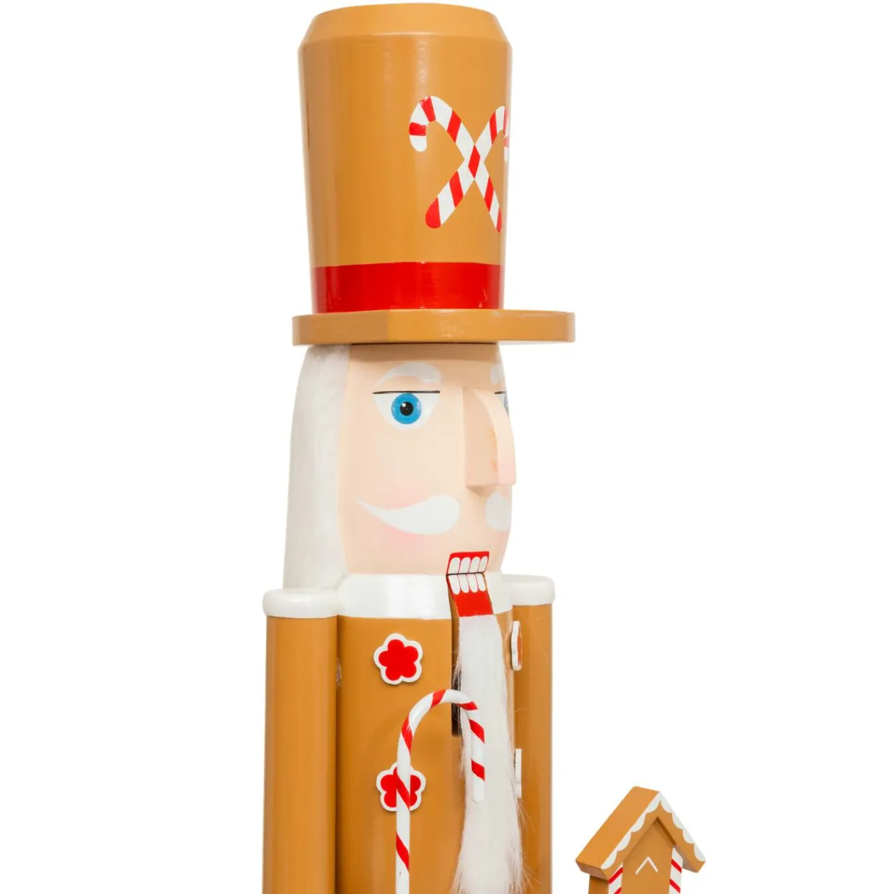 Personnage, Objet Grand Format|Père Noël, Animaux Et Personnage|JJA Casse-noisette en bois (H106 cm) Georges adore les sucres d'orges Marron