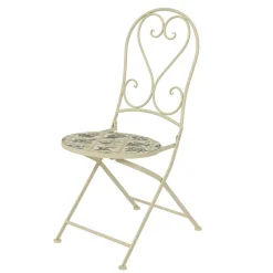 Chaise De Jardin|Salon De Balcon|EMINZA Chaise bistrot pliable en faïence Coimbra Crème Beige
