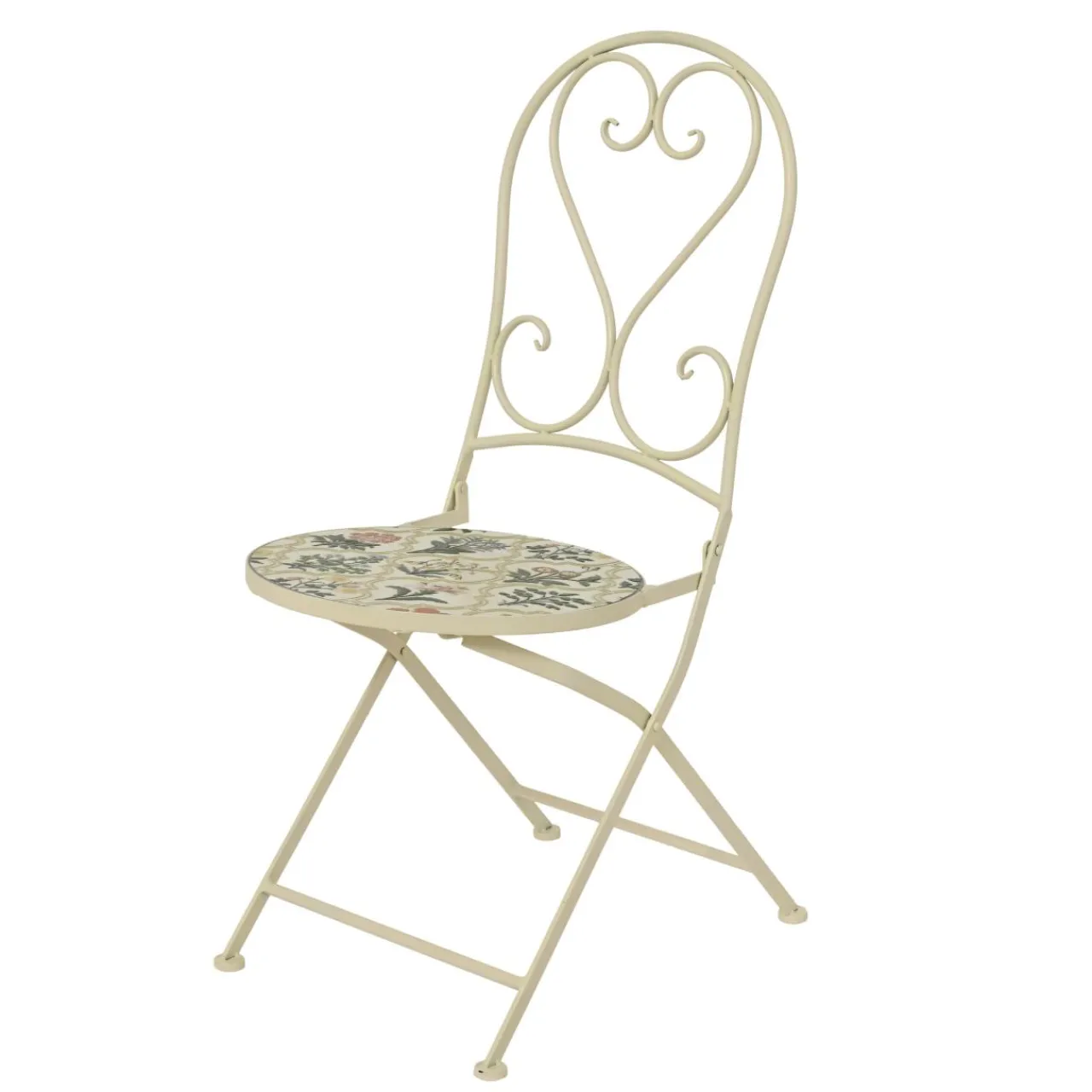 Chaise De Jardin|Salon De Balcon|EMINZA Chaise bistrot pliable en faïence Coimbra Crème Beige