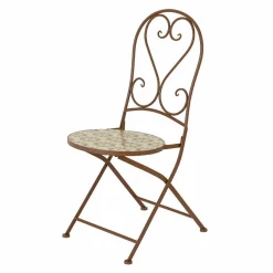Chaise De Jardin|Salon De Balcon|#N/A Chaise bistrot pliable en mosaïque Lyon Marron