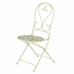 Chaise De Jardin|Salon De Balcon|#N/A Chaise bistrot pliable en mosaïque Genève Crème Beige