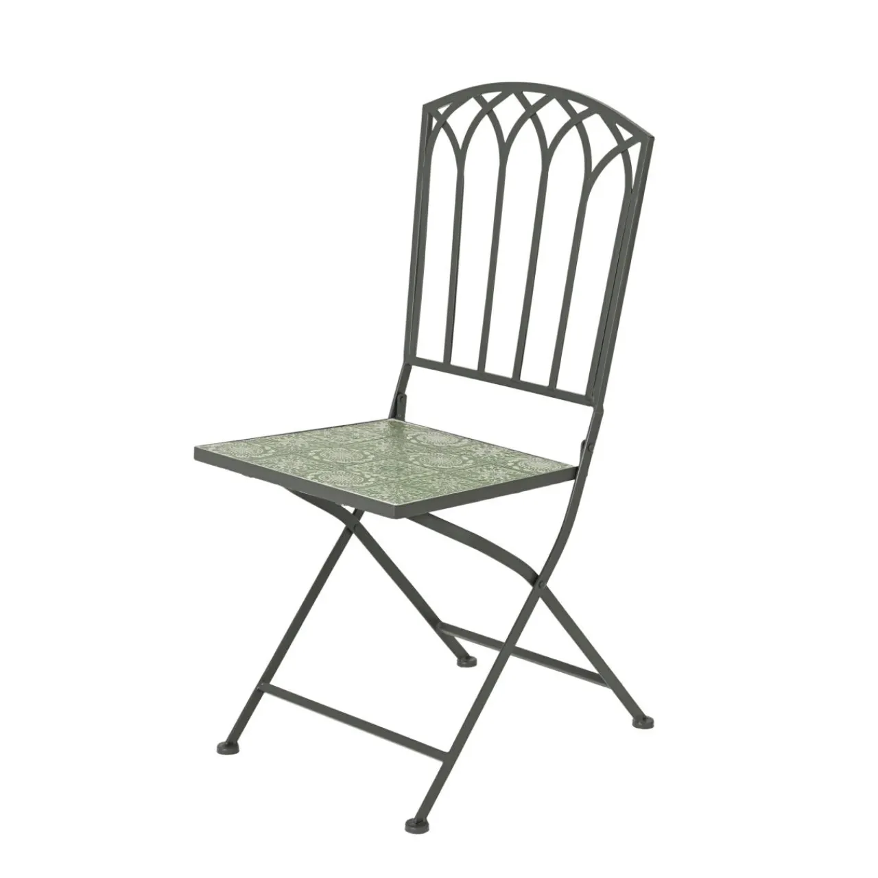 Chaise De Jardin|Salon De Balcon|EMINZA Chaise bistrot pliable en mosaïque Aveiro olive Vert