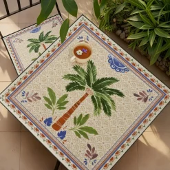 Chaise De Jardin|Salon De Balcon|EMINZA Chaise bistrot pliable en mosaïque Havana Brun Marron