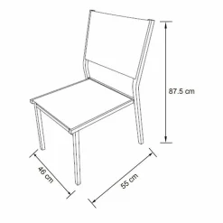 Chaise De Jardin|MOBELLIA Chaise de jardin aluminium empilable Murano Blanc et Taupe