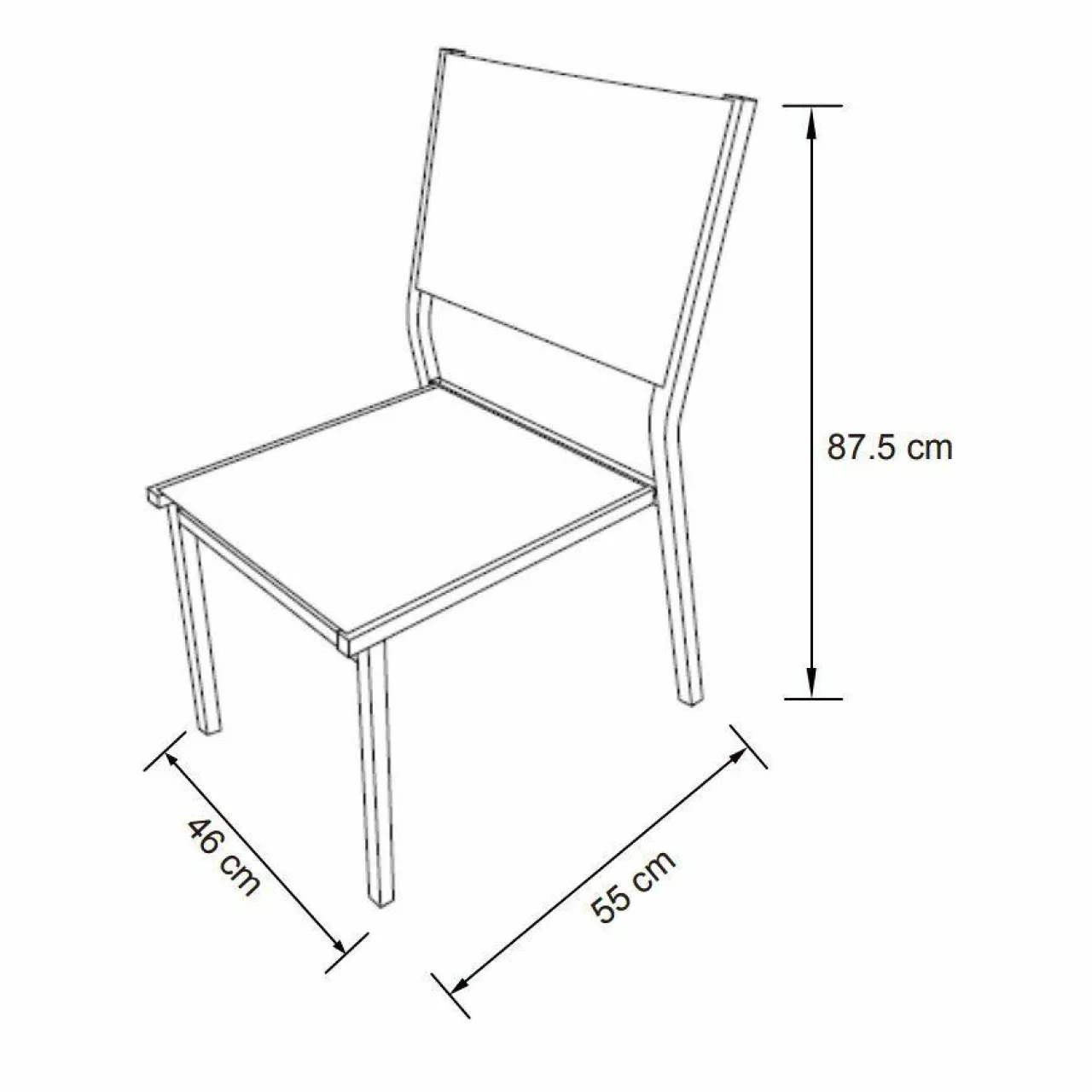 Chaise De Jardin|MOBELLIA Chaise de jardin aluminium empilable Murano Gris Anthracite