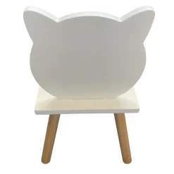 Petit Meuble Enfant|EMINZA Chaise enfant bois (H46 cm) Chaton Blanc