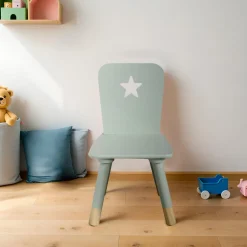 Petit Meuble Enfant|EMINZA Chaise enfant bois (H50 cm) Stars e Vert
