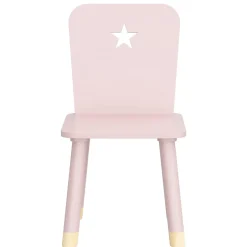 Petit Meuble Enfant|EMINZA Chaise enfant bois (H50 cm) Stars Rose
