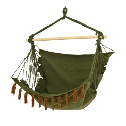 Hamac Et Accessoires|#N/A Chaise Hamac à suspendre à franges kaki Vert