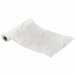 Nappe Et Chemin De Table|Feeric Lights & Christmas Chemin de table Noël (500 x 28 cm) Message et or Blanc