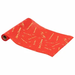 Nappe Et Chemin De Table|Feeric Lights & Christmas Chemin de table Noël (500 x 28 cm) Message et or Rouge