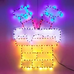 Déco Et Objet Lumineux|KOOPMAN Cheminée lumineuse 223 LED (H60 cm) Néon effet flash Multicolore