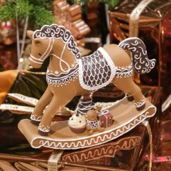 Déco De Table|Déco Et Objet De Noël|KAEMINGK Cheval à bascule (H20 cm) Biscuit Pain d'épices Marron