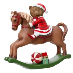 Déco Et Objet De Noël|KAEMINGK Cheval à Bascule (H20 cm) Petite ours de Noël Marron