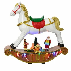 Déco Et Objet De Noël|Déco Et Objet Lumineux|KAEMINGK Cheval à bascule lumineux à piles 14 LED (H27 cm) Magie Multicolore