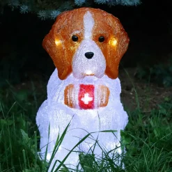 Déco Et Objet Lumineux|Feeric Lights & Christmas Chien lumineux 40 LED (H38 cm) Saint Bernard Blanc froid