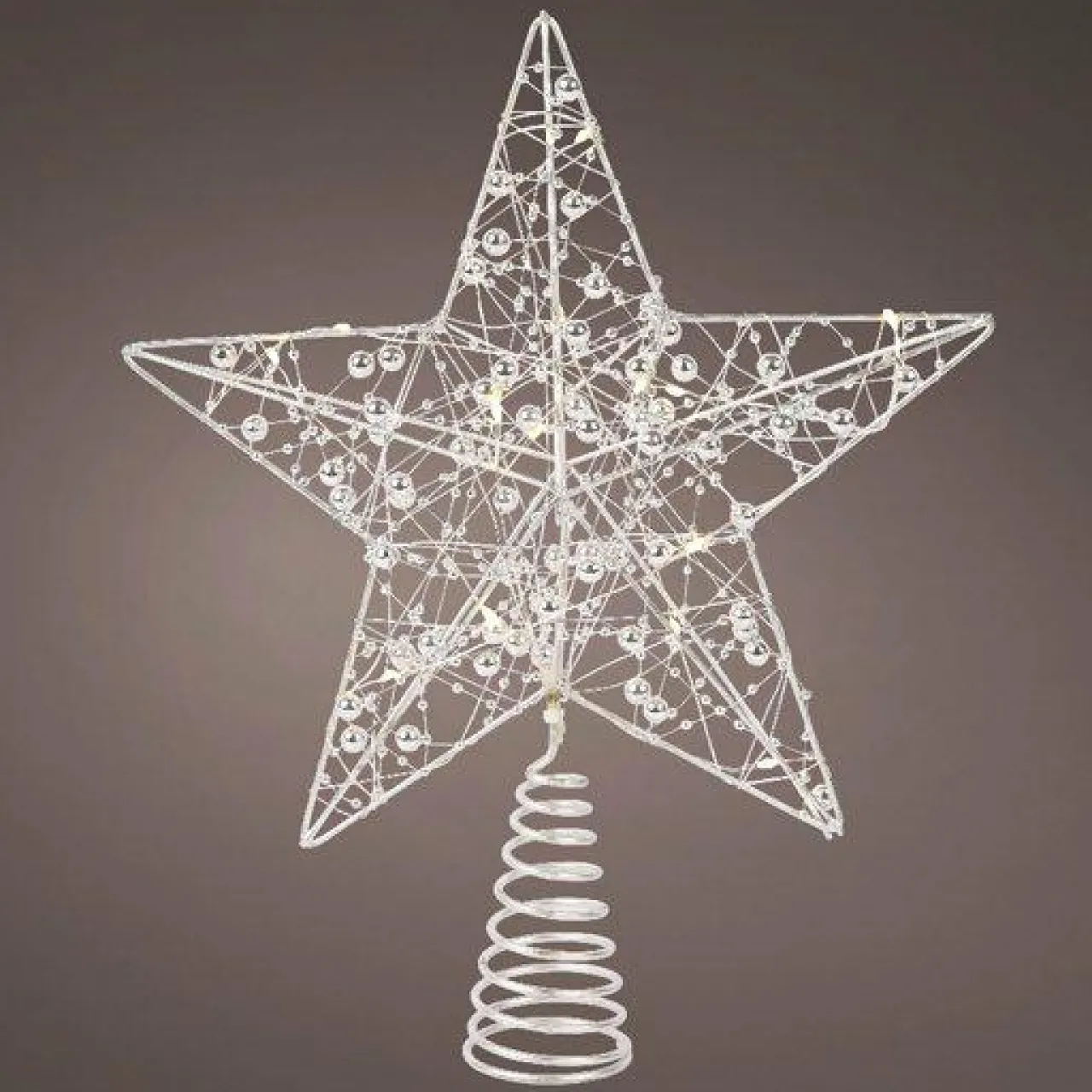 Cimier De Sapin|KAEMINGK Cimier de sapin lumineux Angie et blanc chaud Argent