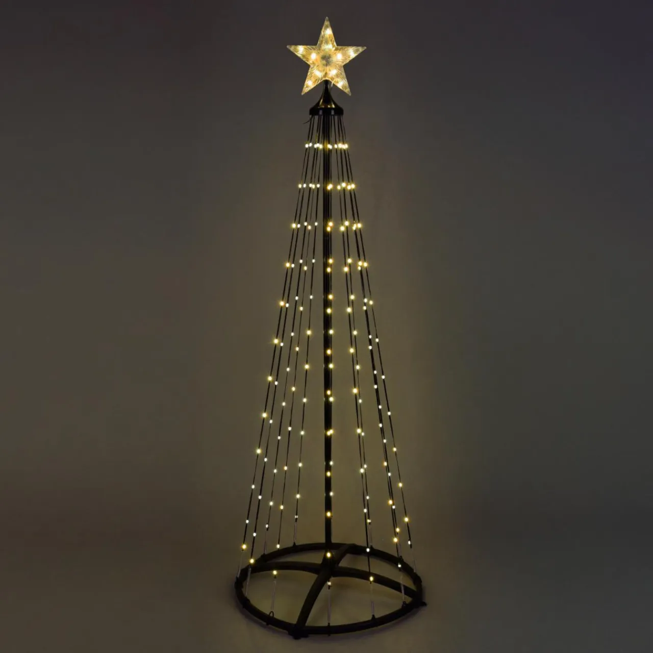 Personnage, Objet Grand Format|Déco Et Objet Lumineux|KOOPMAN Cône lumineux Digital 550 Micro Led (H300 cm) Twinkling Noir et Blanc chaud