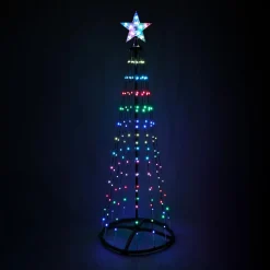 Personnage, Objet Grand Format|Déco Et Objet Lumineux|KOOPMAN Cône lumineux Digital 550 Micro Led (H300 cm) Twinkling Noir et Multicolore