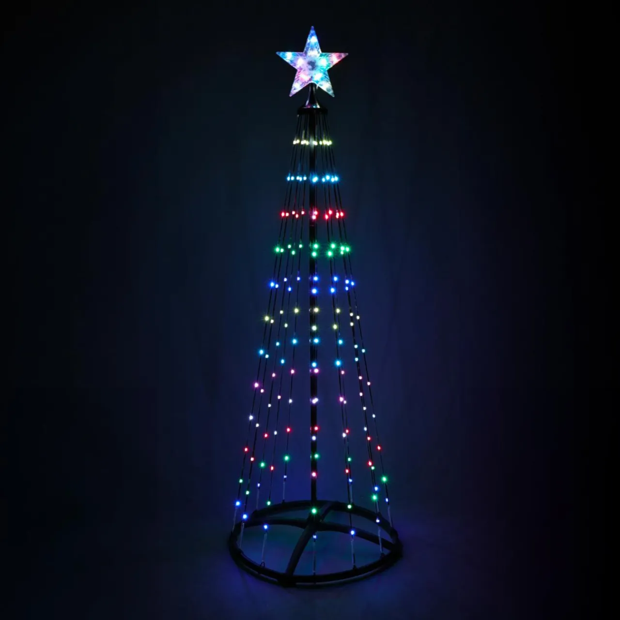 Personnage, Objet Grand Format|Déco Et Objet Lumineux|KOOPMAN Cône lumineux Digital 154 Micro Led (H150 cm) Twinkling Noir et Multicolore