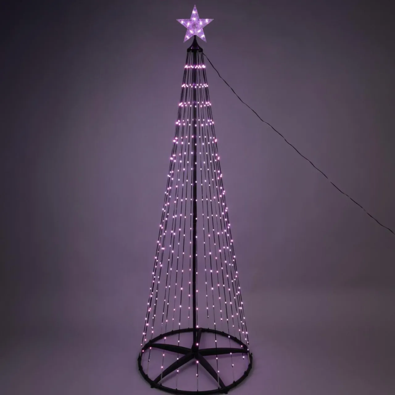 Personnage, Objet Grand Format|Déco Et Objet Lumineux|KOOPMAN Cône lumineux Digital 154 Micro Led (H150 cm) Twinkling Noir et Multicolore