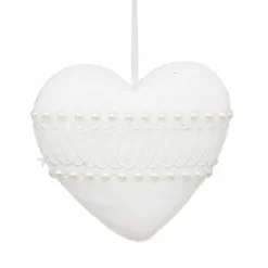 Décoration De Sapin|Feeric Lights & Christmas Coeur à suspendre (H9 cm) Perles Blanc