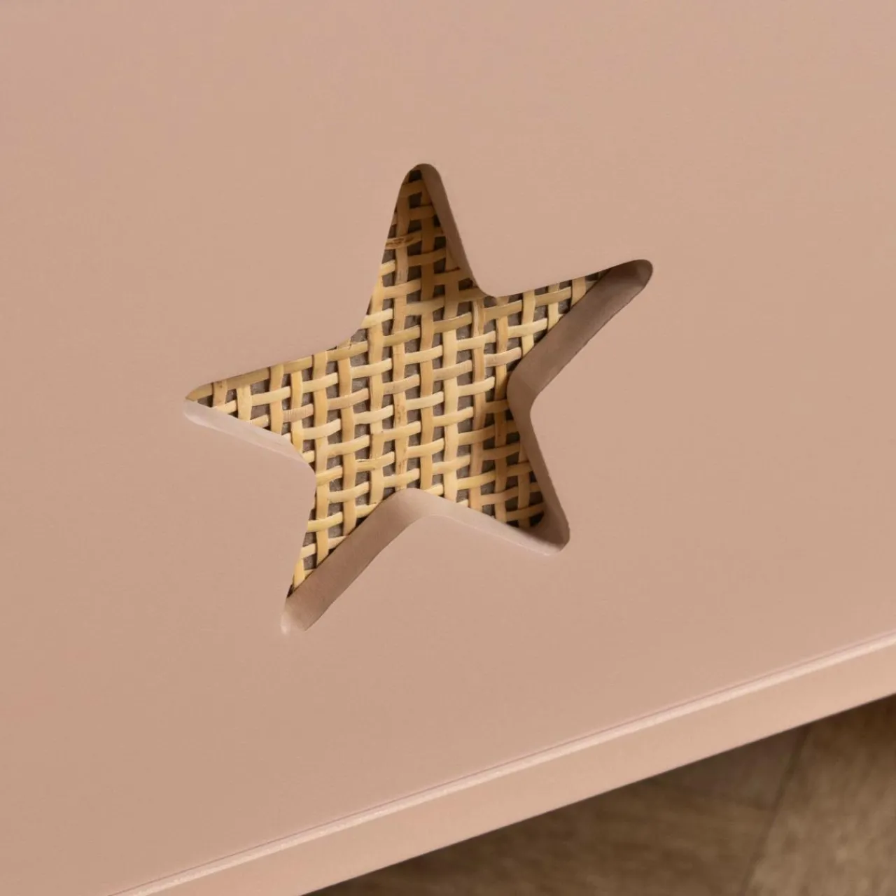 Petit Meuble Enfant|EMINZA Coffre à jouet ouvert enfant bois (H44 cm) Stars Rose