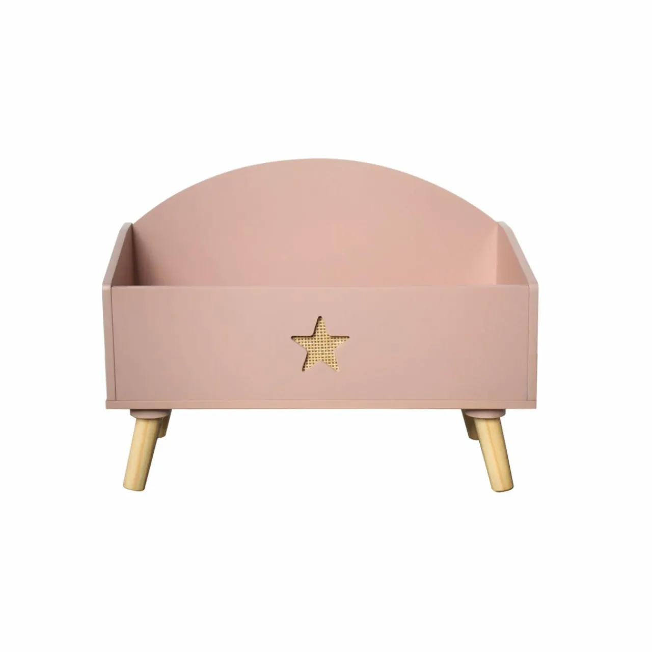 Petit Meuble Enfant|EMINZA Coffre à jouet ouvert enfant bois (H44 cm) Stars Rose