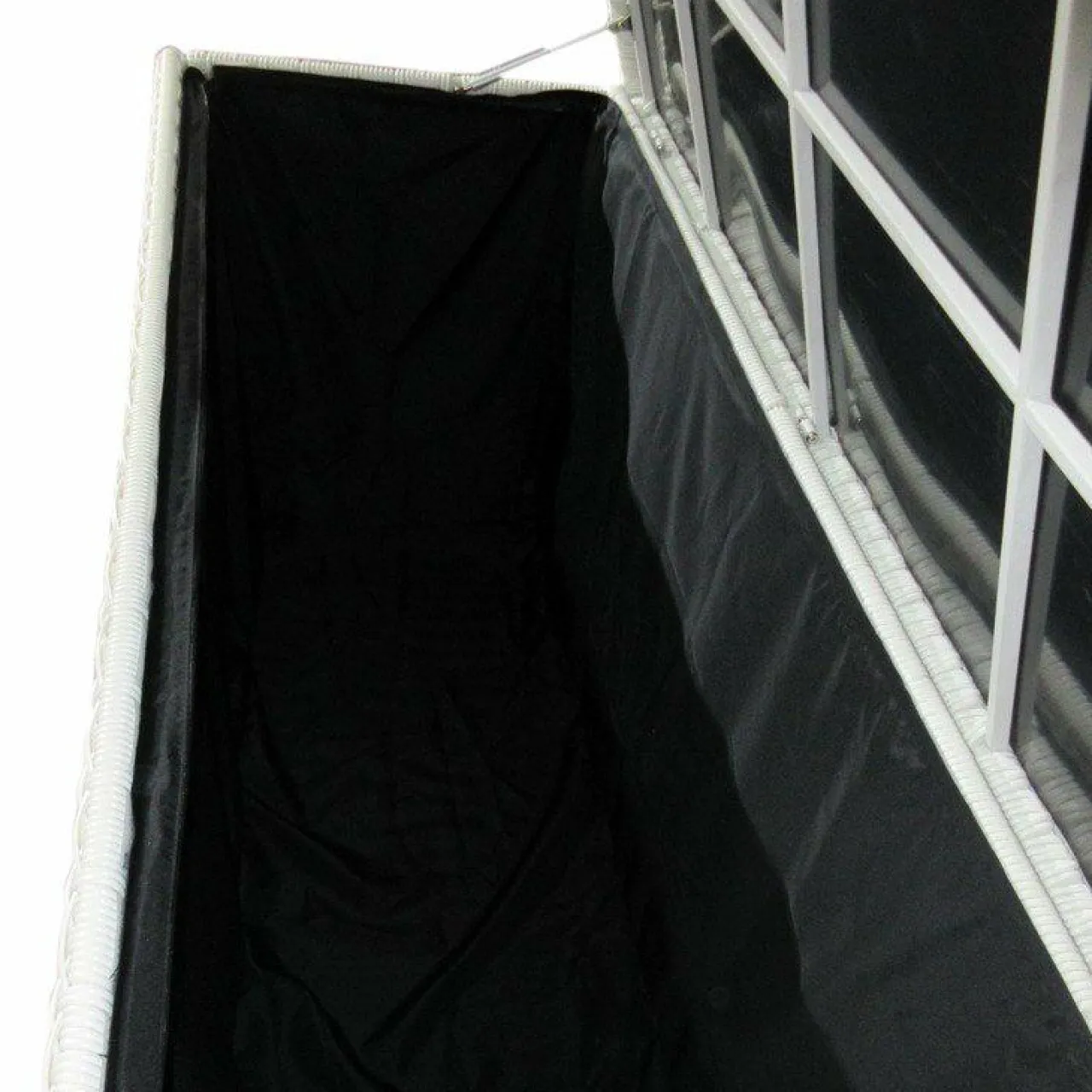 Coffre De Rangement|MOBELLIA Coffre de rangement extérieur en résine tressée Calvi Blanc