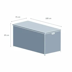 Coffre De Rangement|MOBELLIA Coffre de rangement extérieur en résine tressée Calvi Blanc