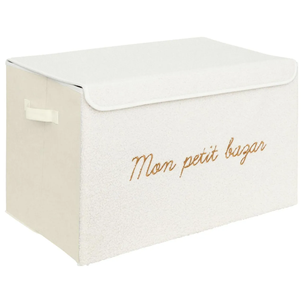 Rangement Enfant|Atmosphera cru017dateur d'intu017drieur for kids Coffre de rangement pliable enfant bouclette (36 x 57 cm) Yuma Blanc