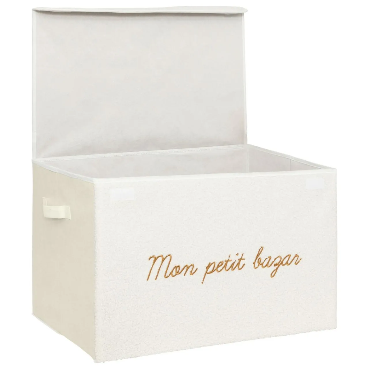 Rangement Enfant|Atmosphera cru017dateur d'intu017drieur for kids Coffre de rangement pliable enfant bouclette (36 x 57 cm) Yuma Blanc