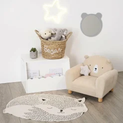 Petit Meuble Enfant|Atmosphera createur d'interieur for kids Coffre enfant bois (H38 cm) Evan Blanc