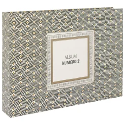 Objet Déco|Atmosphera, cru017dateur d'intu017drieur Coffret 2 albums photos (H16,7 cm) Paloma Gris et moutarde Jaune