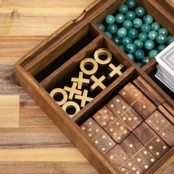 Objet Déco|ATMOSPHERA Coffret jeu solitaire en manguier Naturel Bois