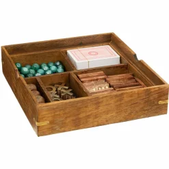 Objet Déco|ATMOSPHERA Coffret jeu solitaire en manguier Naturel Bois