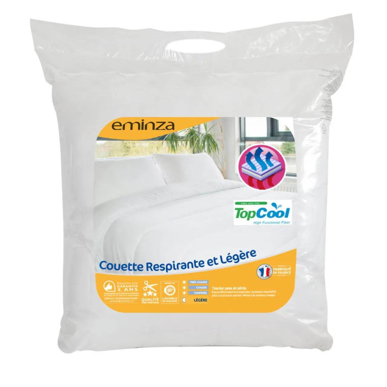 Couette, Oreiller, Traversin|EMINZA Couette (240 x 220 cm) Respirante et Légère he Blanc