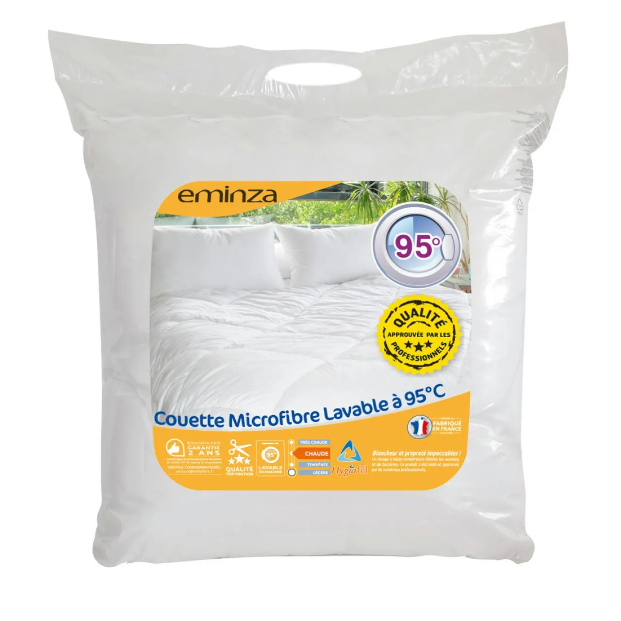 Couette, Oreiller, Traversin|EMINZA Couette Chaude (240 x 220 cm) Microfibre Lavable à 95°C he Blanc