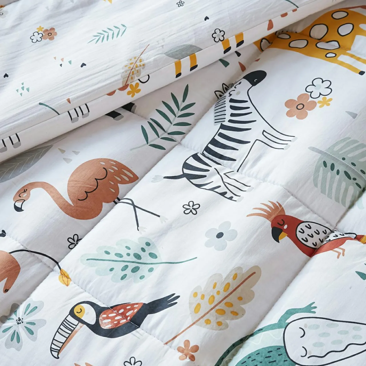 Linge De Lit Enfant|Linge De Lit Enfant|L'effet papillon Couette imprimée enfant coton et une taie d'oreiller (140 x 200 cm) Savane Multicolore