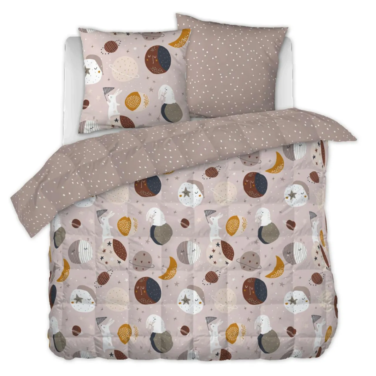 Linge De Lit Enfant|Linge De Lit Enfant|L'effet papillon Couette imprimée enfant coton et deux taies d'oreiller (240 x 220 cm) Sky Dream Rose