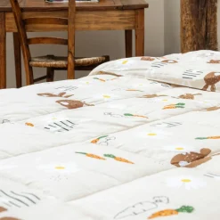 Linge De Lit Enfant|Linge De Lit Enfant|L'EFFET PAPILLON Couette imprimée enfant et sa taie d'oreiller (140 x 200 cm) Pompon Marron