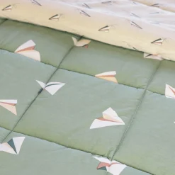 Linge De Lit Enfant|Linge De Lit Enfant|L'EFFET PAPILLON Couette imprimée enfant et une taie d'oreiller (140 x 200 cm) Petits papiers e Vert