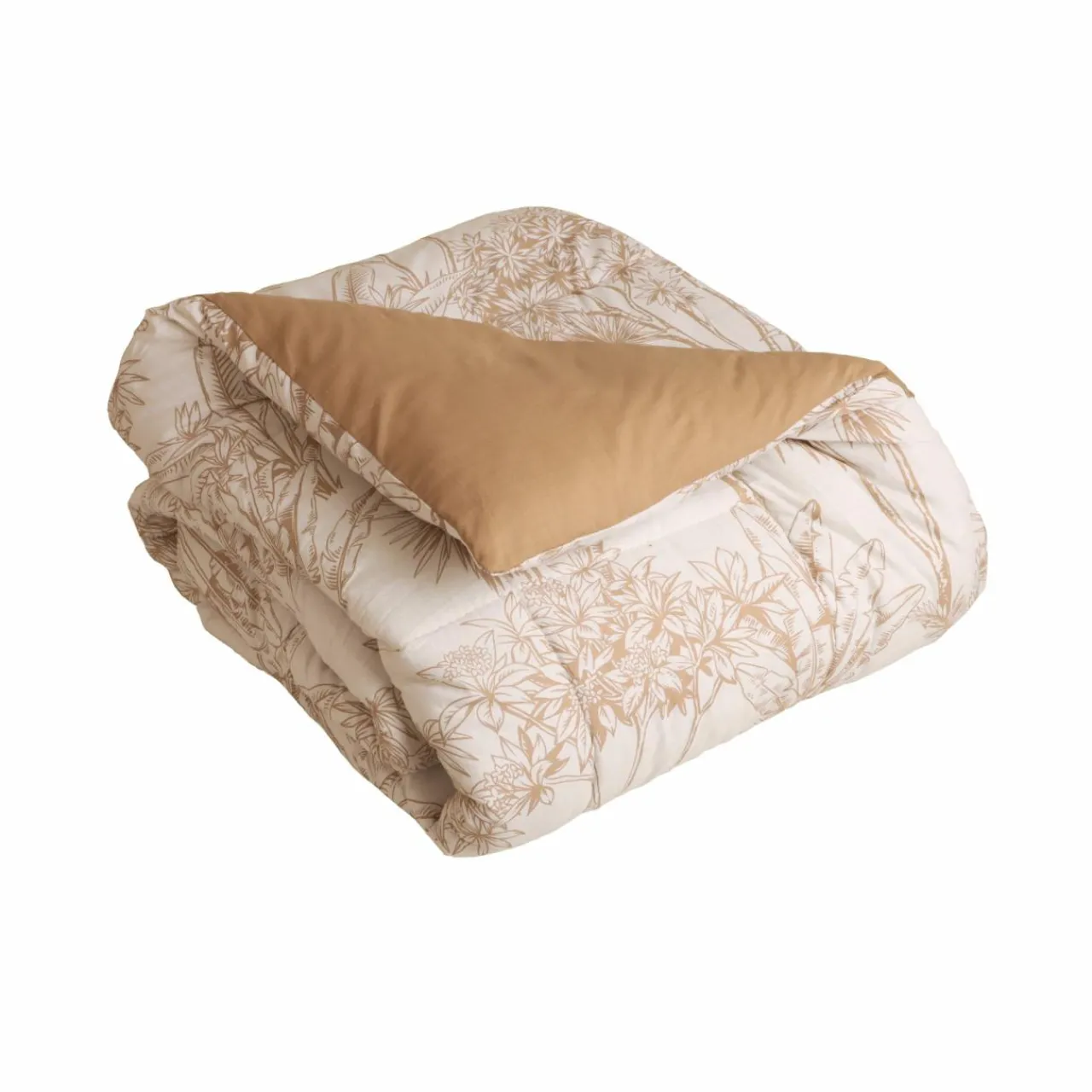 Couette, Oreiller, Traversin|EMINZA Couette imprimée et une taie d'oreiller en coton (140 x 200 cm) Lara Marron