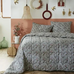 Couette, Oreiller, Traversin|L'EFFET PAPILLON Couette imprimée tempérée (140 x 200 cm) et une taie coton Malia Multicolore