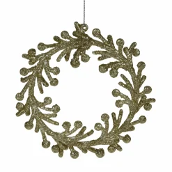Décoration De Sapin|KOOPMAN Couronne à suspendre (D14,50 cm) Feuillage Or