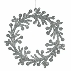 Décoration De Sapin|KOOPMAN Couronne à suspendre (D14,50 cm) Feuillage Argent