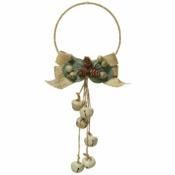Couronne De Noël|KAEMINGK Couronne de Noël à clochette (D11 cm) Pampille Beige