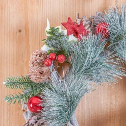 Couronne De Noël|Feeric Lights & Christmas Couronne de Noël (D32 cm) Nature festive Rouge